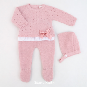 CONJUNTO 3 PEÇAS MALHA «FOLHO/LACINHO»