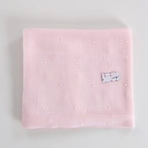 Manta bebé malha pompom