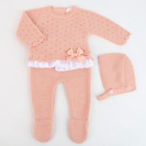 CONJUNTO 3 PEÇAS MALHA «FOLHO/LACINHO»