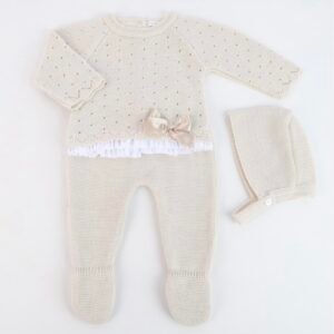 CONJUNTO 3 PEÇAS MALHA «FOLHO/LACINHO»