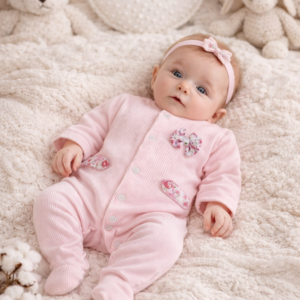 Babygrow Malha Algodão Menina Laço
