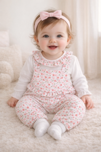 Jardineira Bebé Estampado Flores