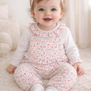 Jardineira Bebé Estampado Flores