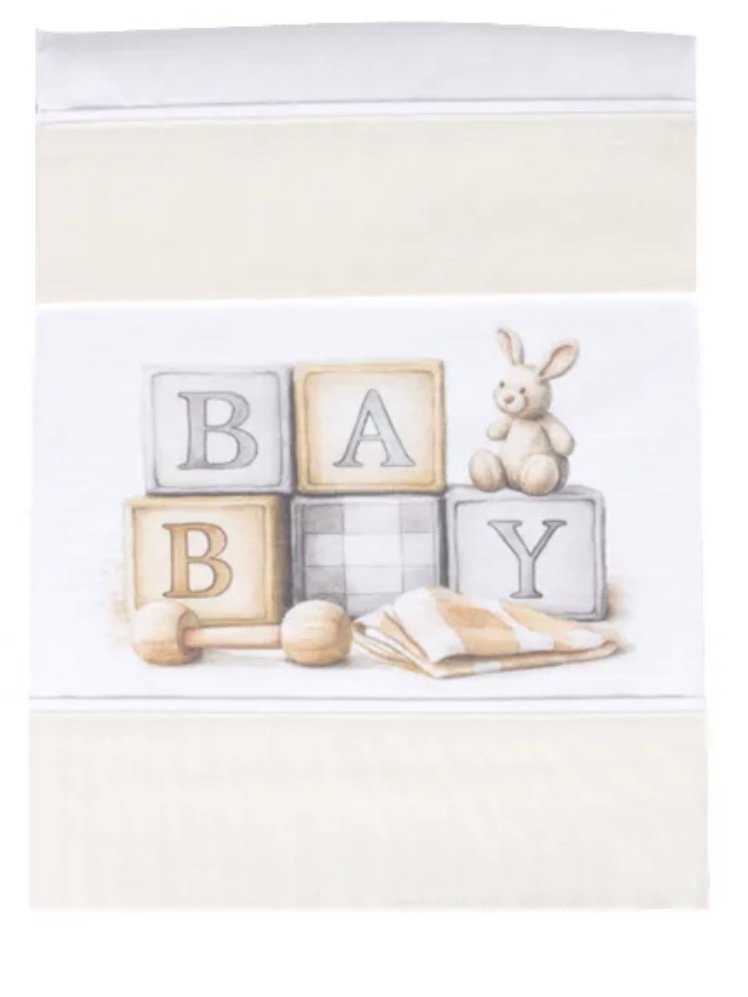 Jogo Lençóis Alcofa Bebé Estampado Algodão Cubos - Image 4