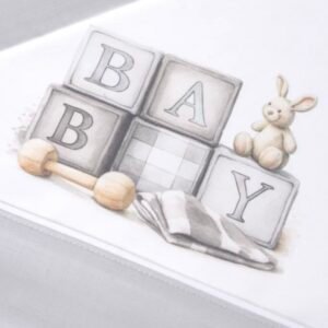 Jogo Lençóis Cama Bebé Estampado Algodão Cubos