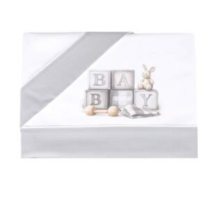 Jogo Lençóis Alcofa Bebé Estampado Algodão Cubos