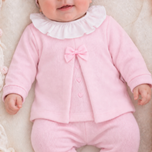 Conjunto de Bebé em Malha – Rosa ou Telha