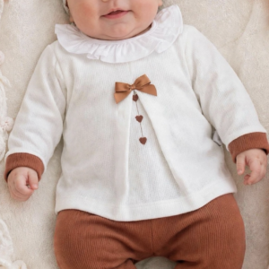Conjunto de Bebé em Malha – Rosa ou Telha